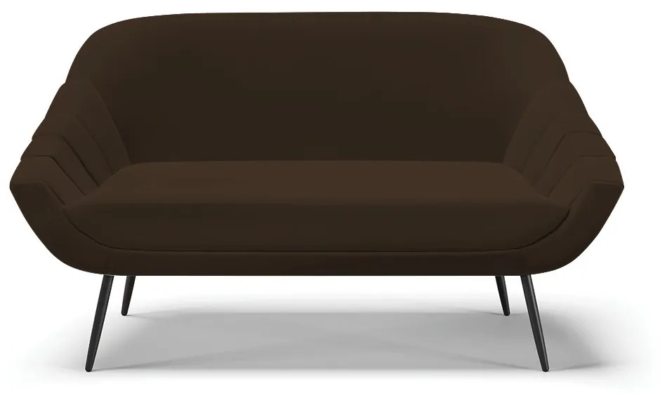 Kit 01 Namoradeira 02 Lugares e 02 Poltronas Giovana Suede Marrom Pés Palito De Ferro - D'Rossi