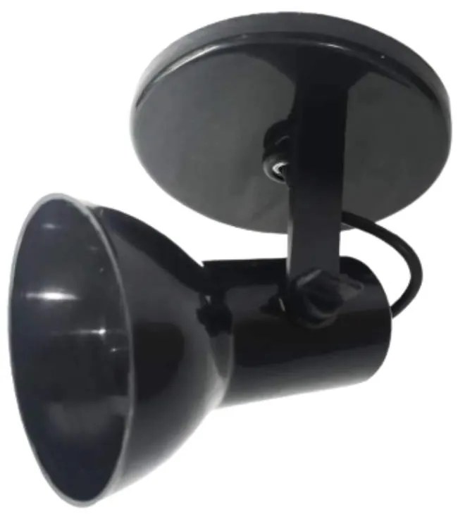 Spot B1 Simples Copinho PVC 1x E27 Led Bulbo Preto - Bivolt