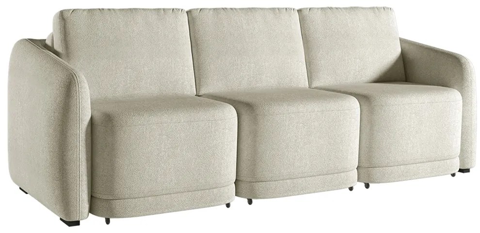 Sofá Cama Modulado Retrátil e Reclinável Decorativo Varsóvia 246cm Bouclê Bege G33 - Gran Belo