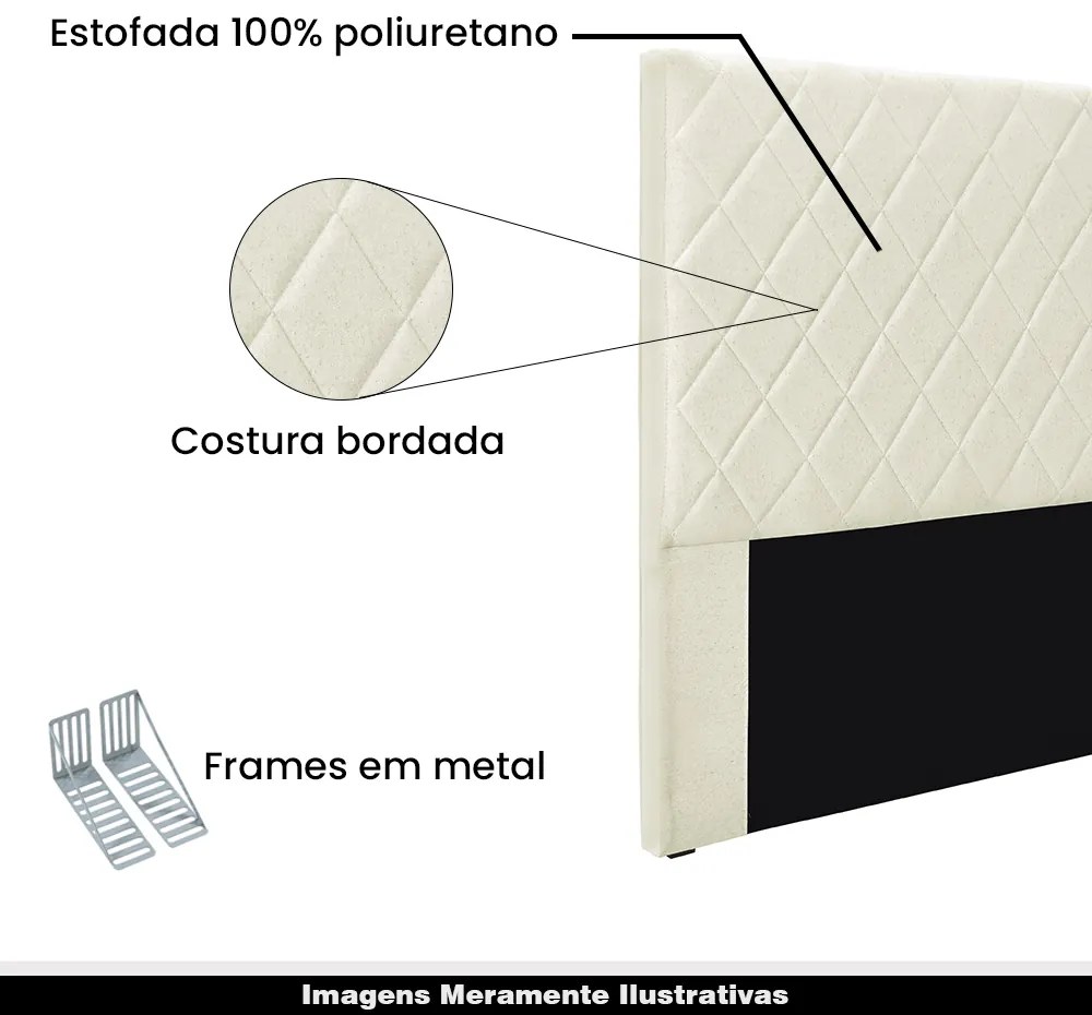 Cabeceira Decorativa 1,40M Baelon Linho Natural G63 - Gran Belo