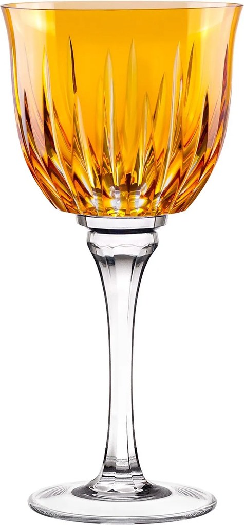 Taça de Cristal Lapidado P/ Água 25 - Amarelo  Amarelo - 66