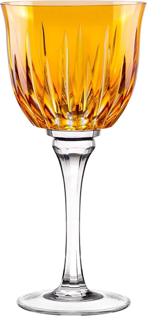 Taça de Cristal Lapidado P/ Água 520ml - Amarelo - 66 Amarelo - 66