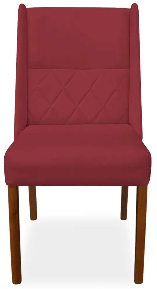 Kit 8 Cadeiras de Jantar Lecce Veludo Vermelho