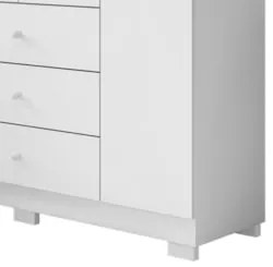 Guarda Roupa Infantil 4 Portas 3 Gavetas Amora Z39 Branco - Mpozenato