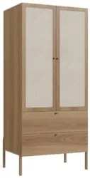 Guarda Roupa Solteiro 80cm Com 2 Portas Arlo Hanover A10 - Mpozenato