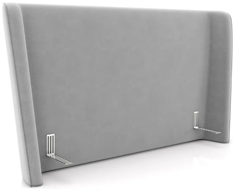 Cabeceira Design para Cama Queen Torres Pés em Madeira Veludo Cinza G91 - Gran Belo