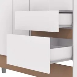Guarda Roupa Solteiro 103cm Com Espelho Ideal Flex Branco - Vila Rica