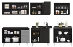 Armário de Cozinha Modulado de Canto 6 Peças CP28 Balcão sem Tampo Pre