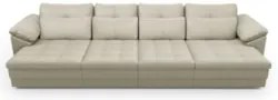 Sofá Retrátil 5 Lugares Para Sala 414cm Dijon Couro Creme S07 - Mpozen