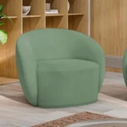 Poltrona para Sala de Estar Orgânica Kit com 2 Garbin Z08 Boucle Verde