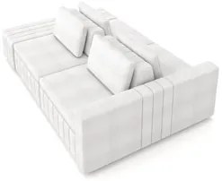 Sofá Ilha e Puff Sala Living 245cm Siesta M22 Boucle Bege Claro - Mpoz