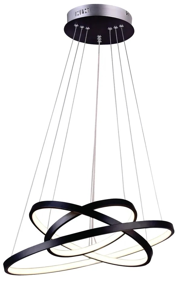 Pendente Montreal Aro Ø60X2Cm / Ø50X2Cm / Ø40X2Cm Led 89W 3000K Bivolt... (Preto)