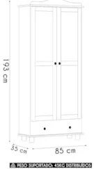 Cristaleira de Madeira 85cm 2 Portas de Vidro Rubia Freijó F07 - Mpoze