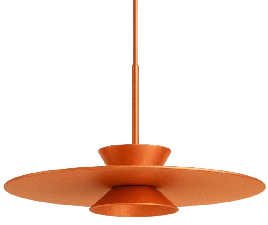 Pendente Tule Ø60X25Cm 1Xmr16 - Usina 25120/60 (CB-M - Cobre Metálico, BT - Branco Texturizado)