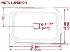 Cuba Pia de Apoio para Banheiro Abaulada Luxo 42 C08 Rosa - Mpozenato