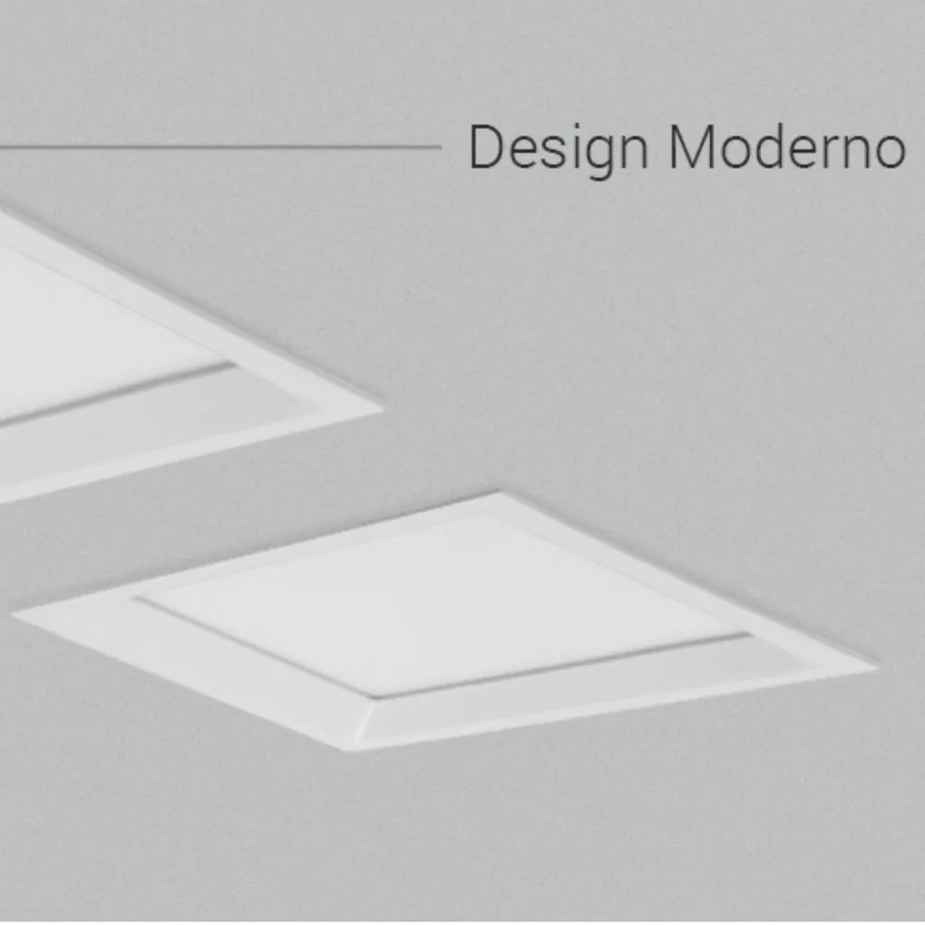 Embutido Quadrado Recuado 22,5X22,5Cm Led 22W 3000K Bivolt - Branco /...