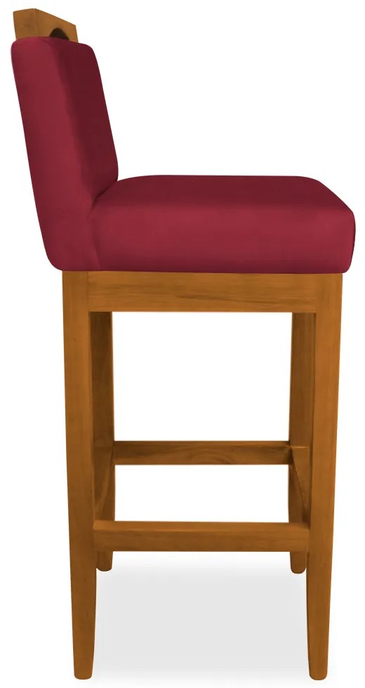 Kit 4 Banquetas Decorativa Elis Veludo Vermelho
