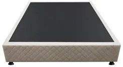 Base Box para Cama Casal 138x188cm Liz S05 Suede Bordado Bege - Mpozen
