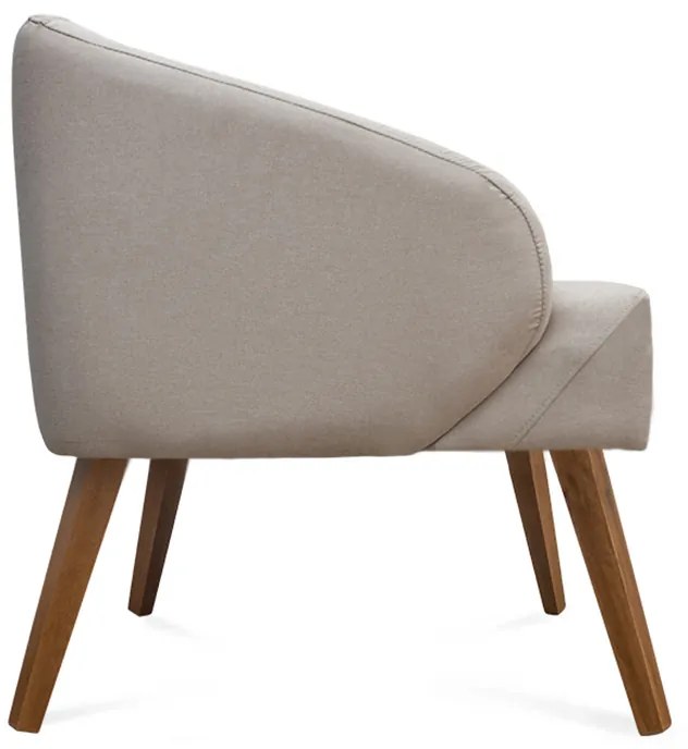 Kit 2 Poltronas Decorativas Lara Pés de Madeira Suede Bege - Sheep Estofados - Bege