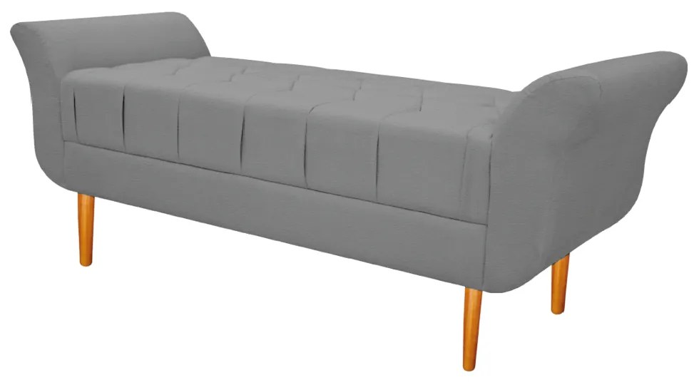 Recamier Estofado Ari 195 cm King Size Corano Cinza - ADJ Decor