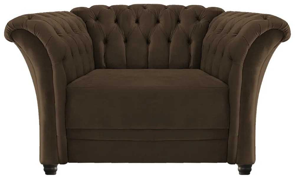 Poltrona Decorativa Chesterfield Sofia Suede Marrom - ADJ Decor