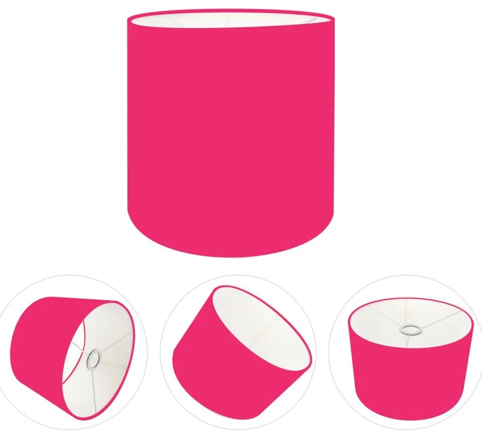 Cúpula Abajur Cilíndrica Cp-7005 Ø18x18cm Rosa Pink