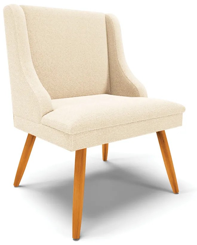 Cadeira Sala de Jantar Pé Palito Castanho Liz Bouclê D03 - D'Rossi - Bege