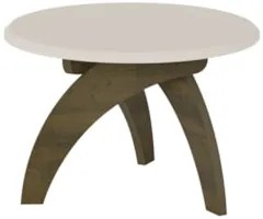 Mesa Centro Redonda 70cm Para Sala MDF Leeroy Off/Pinho A09 - Mpozenat