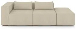 Sofá 5 Lugares 363cm Com Puff Direito Fay Linho Bege Z55 - Mpozenato
