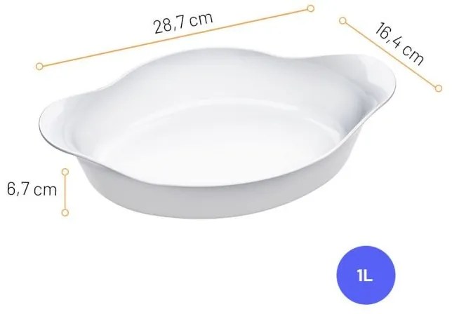 Assadeira Oval Marinex Opaline 1L