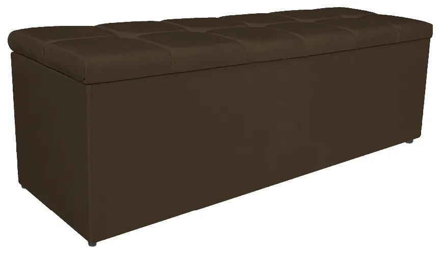 Calçadeira Estofada Manchester 140 cm Casal Suede Marrom - ADJ Decor