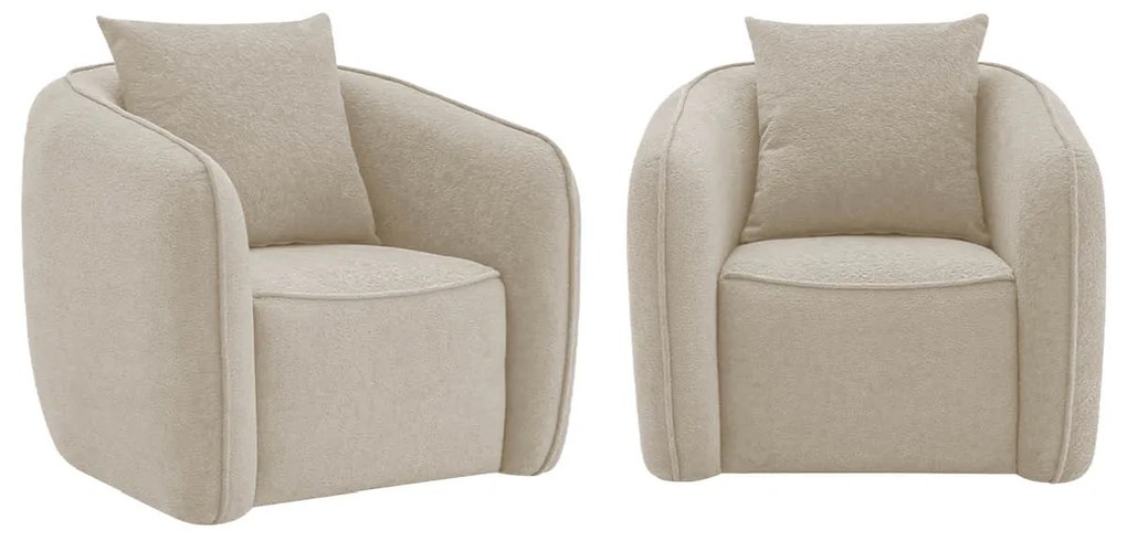 Kit 02 Poltronas Decorativas Sala de Estar Recepção Florença Linho - ADJ Decor