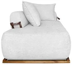 Sofá 2 Lugares 160cm Ilha Base Madeira Viero S06 Boucle Branco - Mpoze