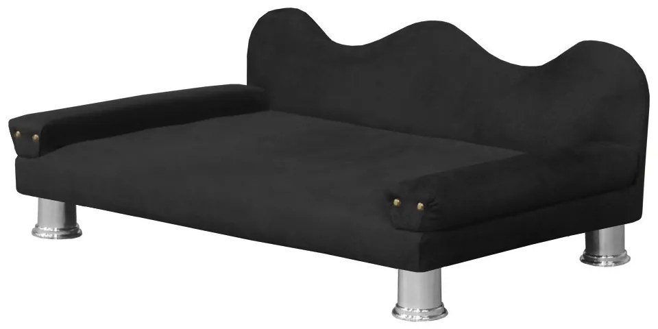 Cama Sofá Pet Meg Para Cães E Gatos Elegante e confortável Suede Preto