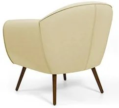 Poltrona Decorativa Nina Corano C-26 com Pés Palito Castanho - Domi