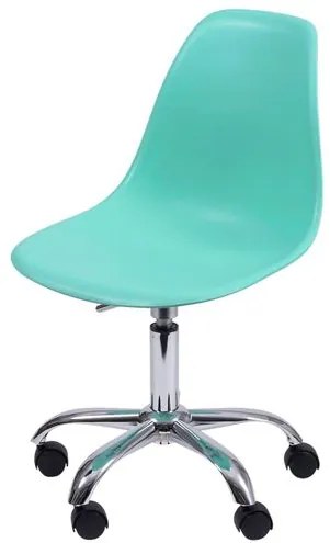 Cadeira Eames com Rodizio Polipropileno Verde Tifanny- 35835 Sun House