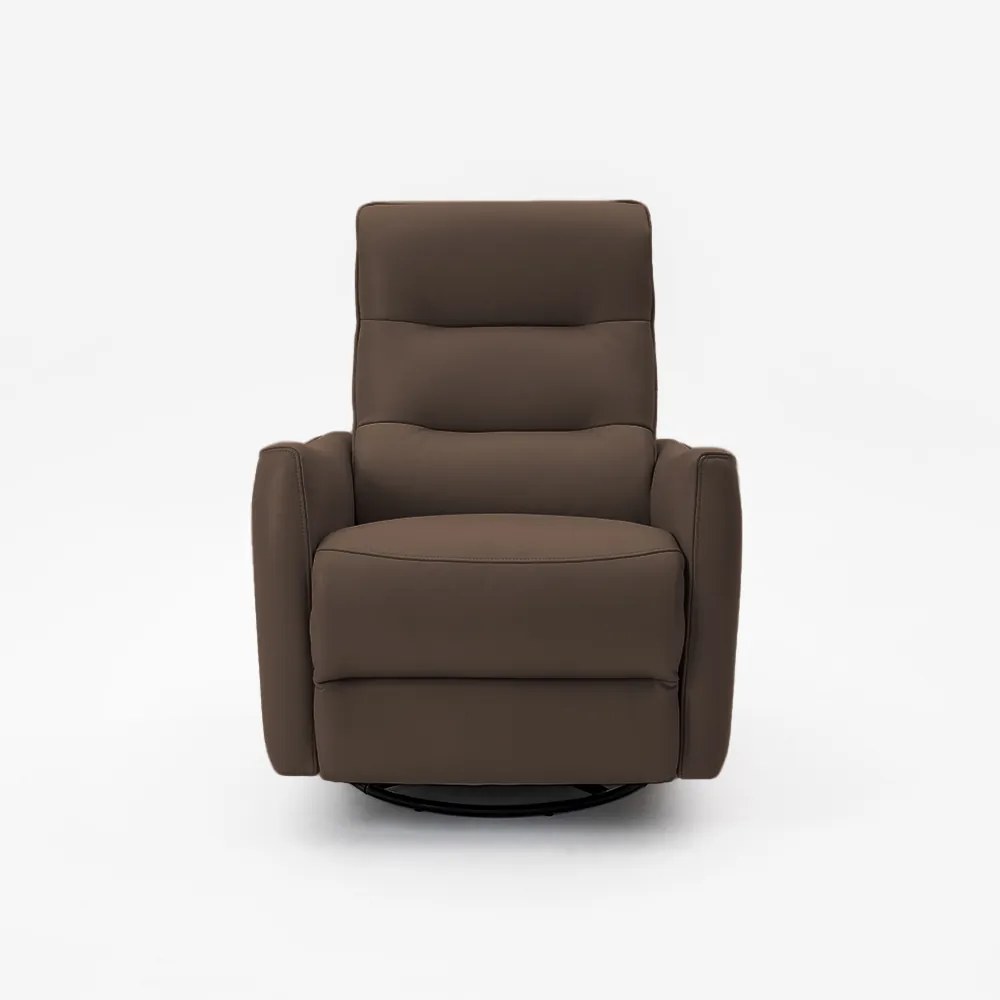 Poltrona do Papai Reclinável Elétrica Sala de Estar Plaza USB e USB-C Gira Balança Couro Marrom G40 - Gran Belo
