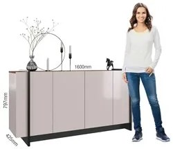 Balcão Buffet Para Sala De Jantar 4 Portas Ipanema C05 Off White/Nogue