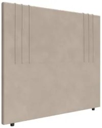 Cabeceira Cama Box Casal 140cm Estofada Rama Veludo Bege Z04 - Mpozena