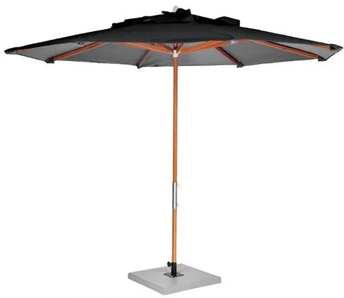 Ombrelone Leblon Preto em Madeira 2,40 MT (LARG) Base 65x65 cm Central com Tecido Bagun - 44323 Sun House