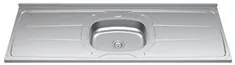 Balcão Gabinete Com Pia Inox 150cm 4 Portas e 1 Gaveta Gabriela Preto