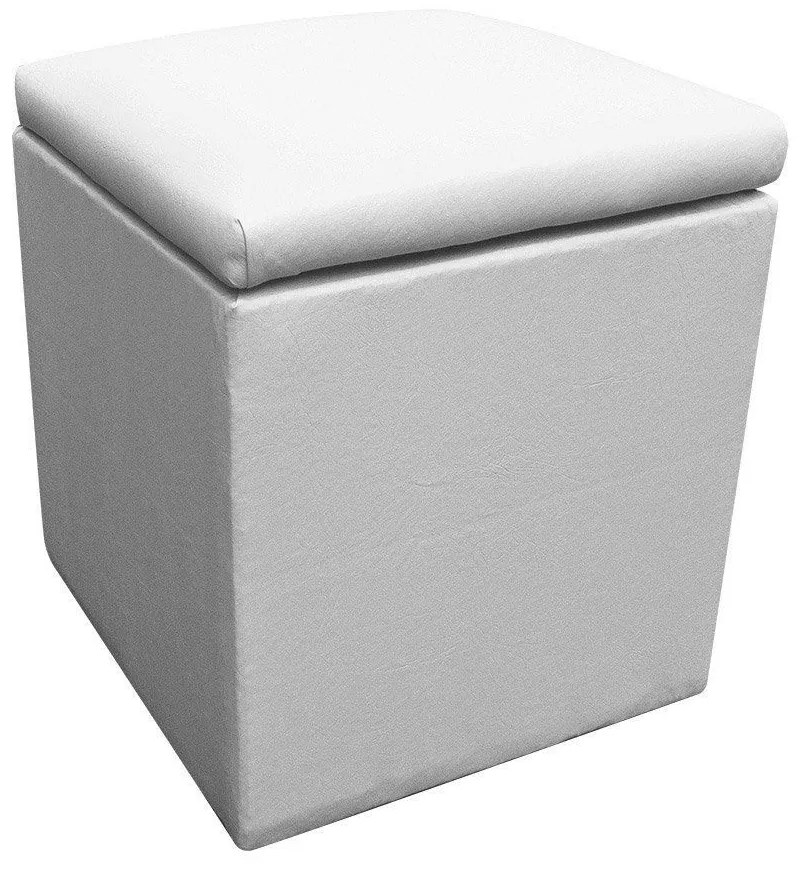 PUFF BAU DANI QUADRADO CORINO BRANCO DRO