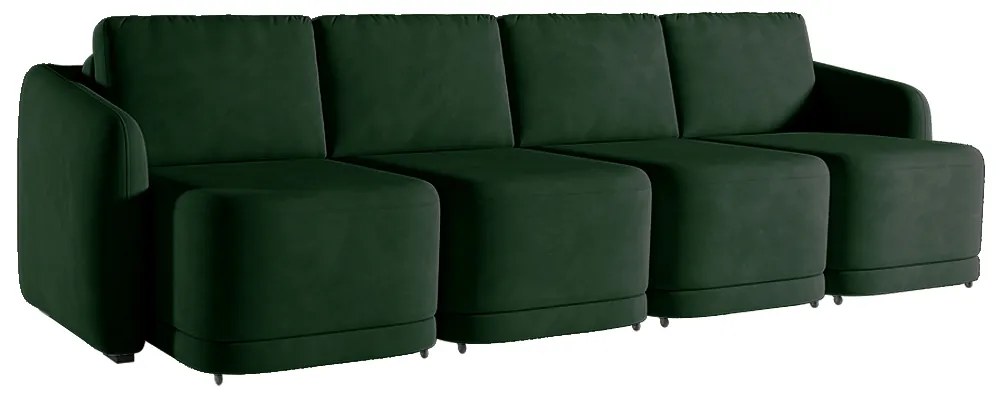 Sofá Cama Modulado Retrátil e Reclinável Decorativo Varsóvia 396cm Veludo Verde G33 - Gran Belo