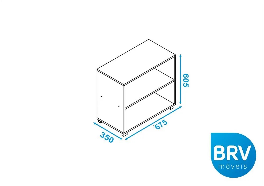 Armário Para Banheiro 2 Prateleiras Bbn63 - Branco