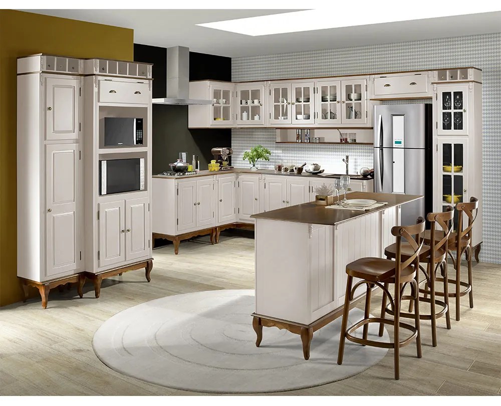 Cozinha Hannover Off White Completa Linz Móveis