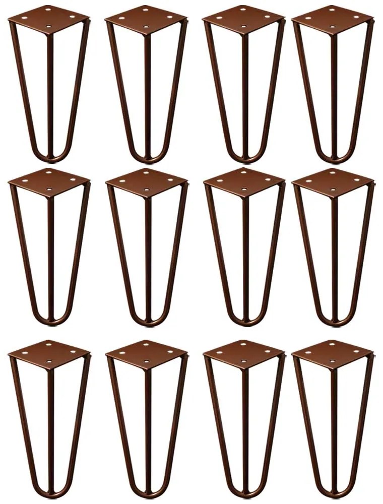 Kit 12 Pés de Metal 15 CM Hairpin Legs Mesas de Centro Puffs Bronze G41