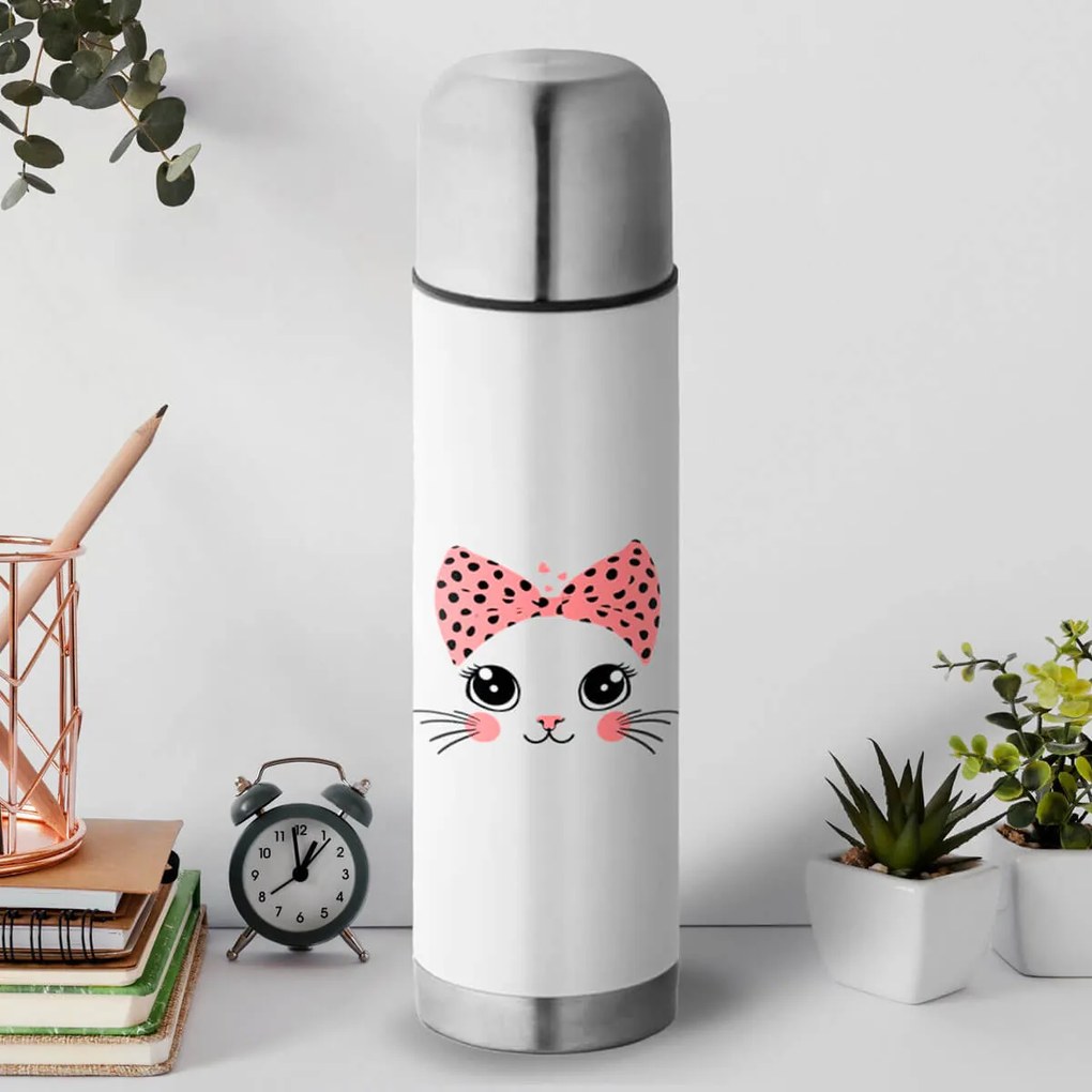 Garrafa Térmica 500 ml Gata Gatinha Miau
