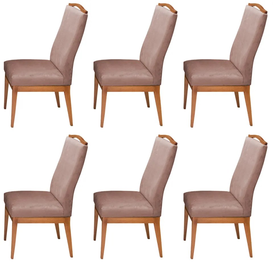 Conjunto 6 Cadeiras Decorativa Lara Veludo Crepe
