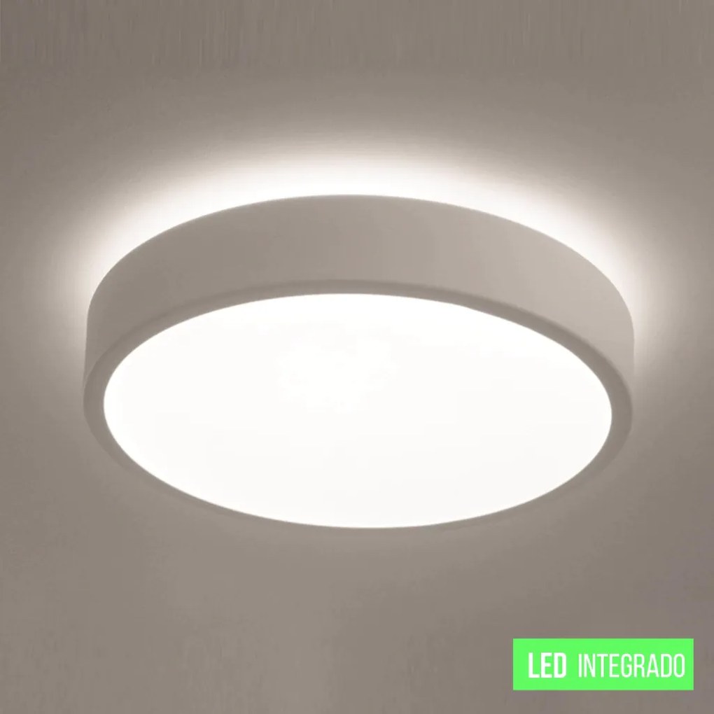 Plafon Luna Redondo Ø60X7Cm Led 64W Bivolt - Usina 19660/60 (BT - Branco Texturizado, 3000k)