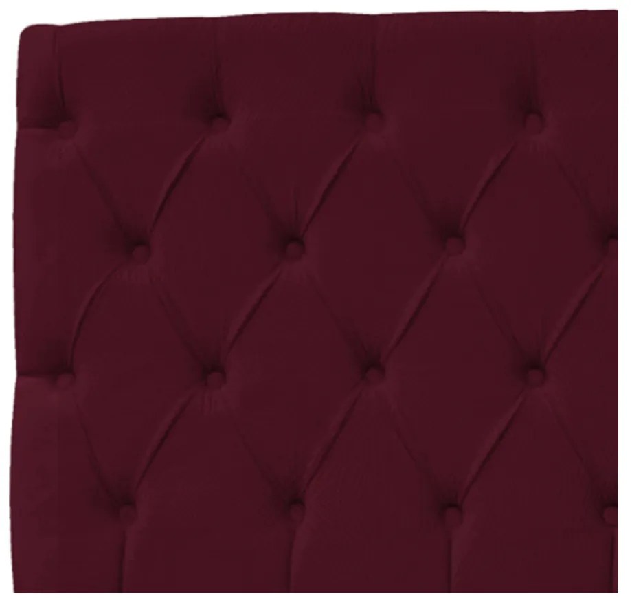 Cabeceira Estofada Liverpool 195 cm King Size Suede Bordô - ADJ Decor